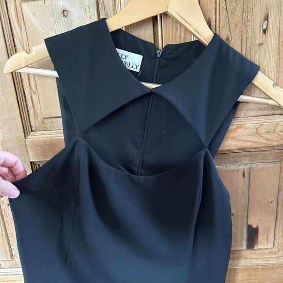 Vintage Sully Bonnelly 6 Black Dress Sleeveless Cutout Chest Cocktail LBD Y2K‎ - Picture 5 of 12